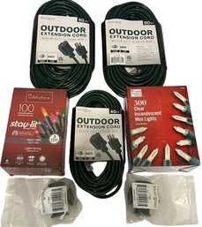 Set Of 3 Green Outdoor Extension Cords