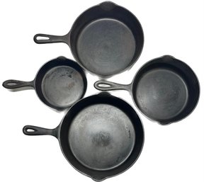 4 Pcs Of Cast Iron Pan, 9' Smallest 13' Biggest