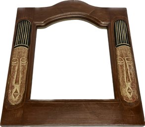 Wood Framed Mirror Made In Ghana, 15.5x16.5