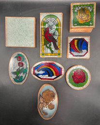 Collection Of Square, Rectangular, Circular, And Oval Faux Stained Glass (total Of 62)