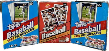 3 BOXES - 1992 Topps Major League Picture Cards, 1993 Topps Major League Baseball Picture Cards Series 2