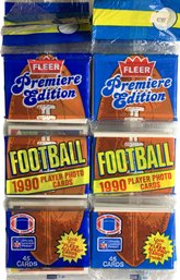 Fleer 1990 Premiere Edition Football Player Photo Cards (10 Sealed Packages)