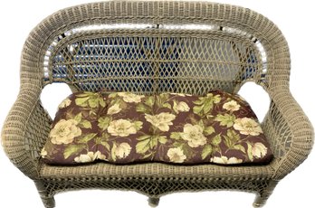 Better Homes And Gardens Wicker Patio Seat, Double Sided Cushion