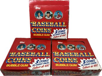 3 BOXES - Topps 1987 Baseball Coins & Bubble Gum