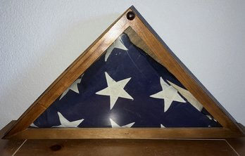 Vintage Military US Flag With Display