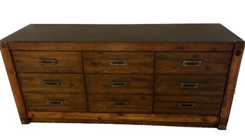 Large Wooden Dresser With 9 Drawers - 66x18x30