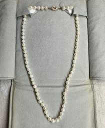 Faux-pearl Necklace With 14k Gold Clasp