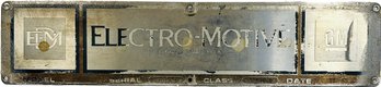 Vintage GM Electro-motive Metal Sign, LaGrange, Illinois, USA 12/1985