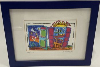 'Open Doors' Print Signed By Artist (P.J. Campione, 2001) 11.5x9.5