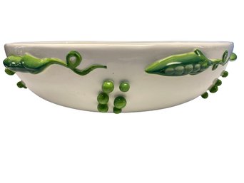 Large Garden Pea Themed Serving Bowl From Foreside (14x14x4)