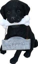 Black Lab Welcome/Go Away Statue