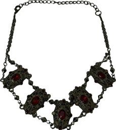 Necklace With Red Gems - 8'