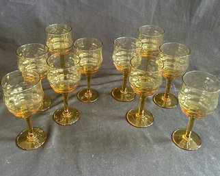 5x2.5 10 Amber Cordial Stem Glasses