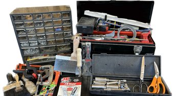 Tools And Fasteners- Craftsman Toolbox, Screws & Nails, Clamps, Partial Socket Set, Screwdrivers And More!