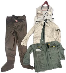 Vintage Fly Fishing Pants, US Army Shirt, Jacket & Vest