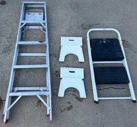 Underwriters Laboratories Painting Ladder (5ft Tall), Stapleton Step Ladder (top Step 21in), 2 Mini Steps(9in)