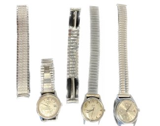 Silver Colored / Stainless Steel Mens Watches & Bands (Belova, Piquette & Others). Untested