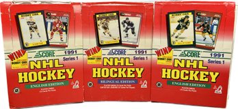 3 BOXES - 1991 Score Series 1 NHL Hockey Cards English And Bilingual Editions