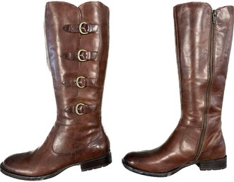 Born Boots In Dark Tan Color, 7.5 Women's US Size & 38.6 In Euro