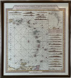 Woof Framed Chart Of The Antilles, Caribs Islands, Virgin Isles- 21x23x1