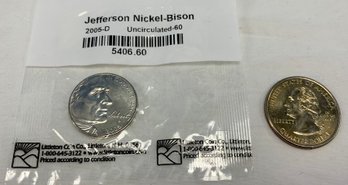 Jefferson Nickel-bison Uncirculated-60, 2002 Tennessee State Quarter