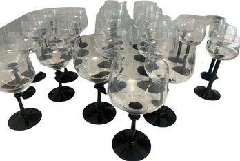 Black Stemmed Wine Glasses