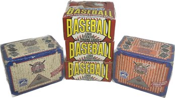5 BOXES - Fleer 1991 Baseball Logo Stickers & Trading Cards, Upper Deck 1992 Baseball Cards