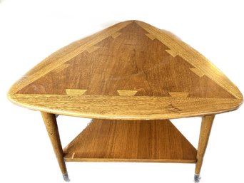 Mid-century Mod Triangle Wood End Table, 25.5Mx18H