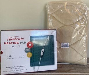 NIB Sunbeam Heating Pad Size XXL With 4 Heat Settings And 2 Hour Shut Off 20x24 And Colony Bath Rug