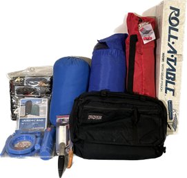 Camping Supplies- Sleeping Bags, Jansport Duffle, Picnic Set, Knives, Roll-a-table, Beach Chair, And More!