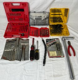 Drill Bits And Tool Lot- Some Kits Are Missing Pieces/have Broken Clasps