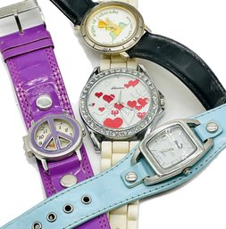 Vintage Novelty Ladies Watches, Untested - Argus, Of Colorado, Puma, Rainbow, Peace Sign