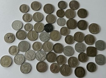 Assorted Coins: French Francs Of The 19th Century