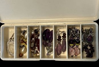 Assorted Brown And Purple Tone Earrings