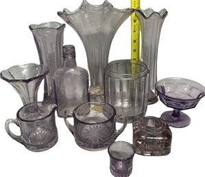 Collection Of Assorted Lavender Glassware