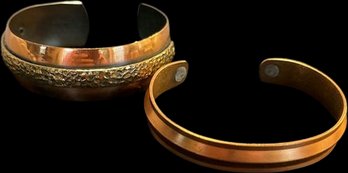 2 Copper Bracelets, One Stamped Genuine Copper