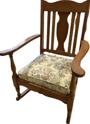 Wood Rocking Chair With Flower Cushion