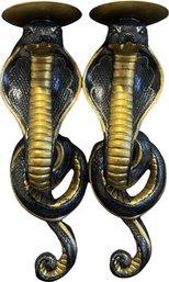 Egyptian Cobra Snake Wall Sconces - 10.5' Height