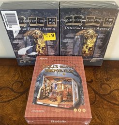 Matching DIY Book Ends From Detective Famous Agency (New In Box) And Mystic Series DIY Miniature From Rolife