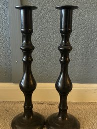 Black Metal Candle Stick Holders (11in Tall)