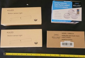 LED Light Set , Motion Sensor LEDs, Wireless Stair LED. Untested