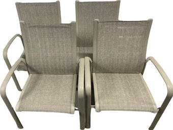 Set Of Four Patio Chairs With Outdoor Sling  Fabric (25x28.8x39)