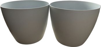 Two Large White Plastic Pots, New.