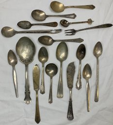 Tudor Plate Spoon, Royal Saxony Silver Plate Spoon, Deerfield Silver Plate Spoon, WM Rogers Spread Knife,cont