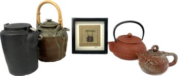 Decorative Clay Teapots, Clay Teapots, Tea Kettle Art In Frame