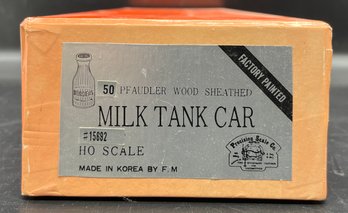 50 Pfauldler Wood Sheathed Milk Tank Car #15692, HO Scale, Made In Korea By F. M