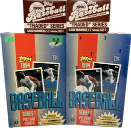 4 BOXES - Topps 1994 Baseball Series 1 (1 Box Sealed, 1 Box Unsealed), 1990 Topps Baseball Traded Cards