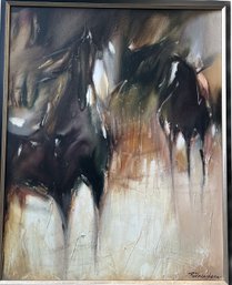 Original Acrylic Abstract Painting Signed By Artist (25x31)