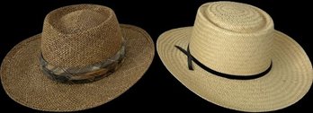 Pair Of Straw Hats- Size M Or 7 1/8