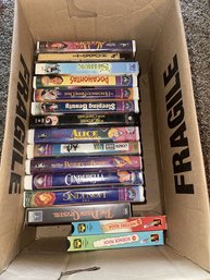 VHS Movies Lot, Including Science Rock, Alice In Wonderland, Shrek, Sleeping Beauty And Other Kids Movie